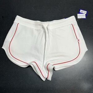 Joy Lab French Terry Piped Athletic White Shorts With Red Piping NWT XXL Flawed